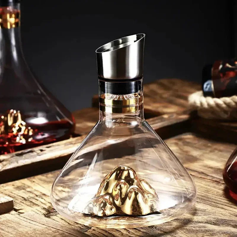 1500ML Iceberg Crystal Decanter Handmade Lead-Free Glass Wine