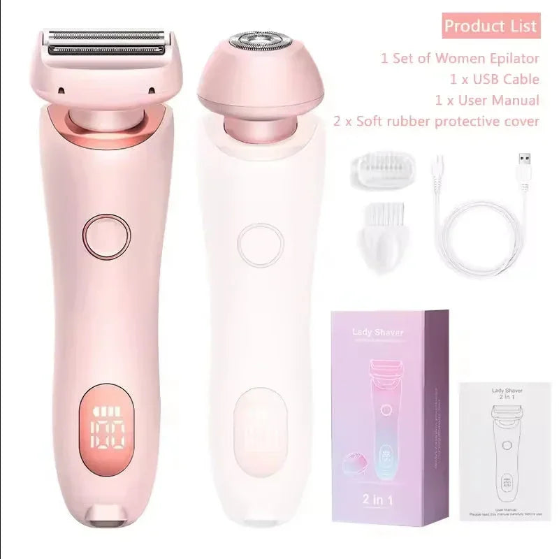 2 in 1 Waterproof Electric Shaver Hair Removal