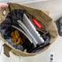 Canvas Travel Backpack with Bucket Design Khaki
