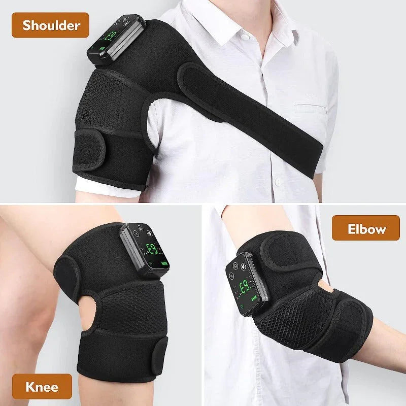 Cordless Heating Knee Pad With Massage Function - Black