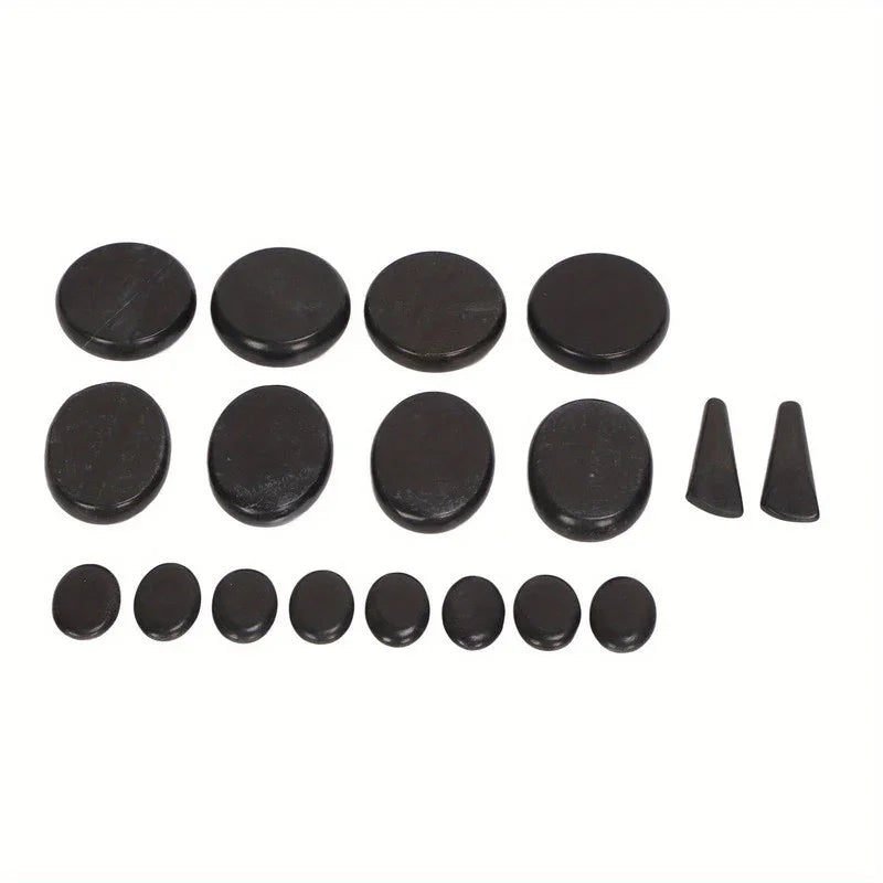18Pcs Heated Basalt Massage Stones With Warmer Box