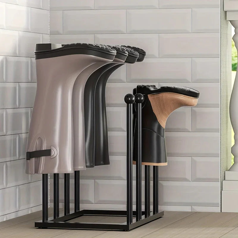 Black Metal Shoe Rack Organizer for Entryway