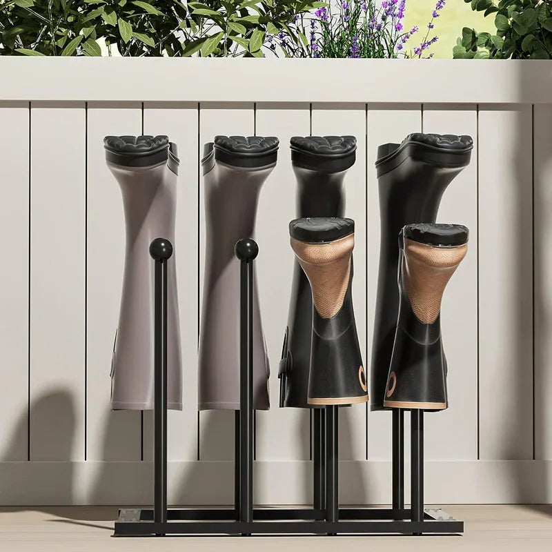 Black Metal Shoe Rack Organizer for Entryway