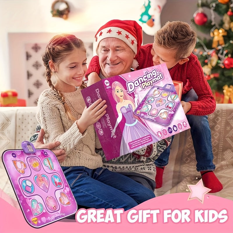 Kids LED Musical Dance Mat, 6 Game Modes, 102x90cm PE Material, Ages 3+