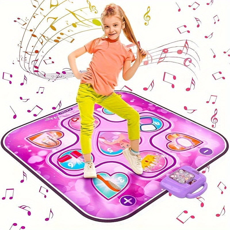 Kids LED Musical Dance Mat, 6 Game Modes, 102x90cm PE Material, Ages 3+