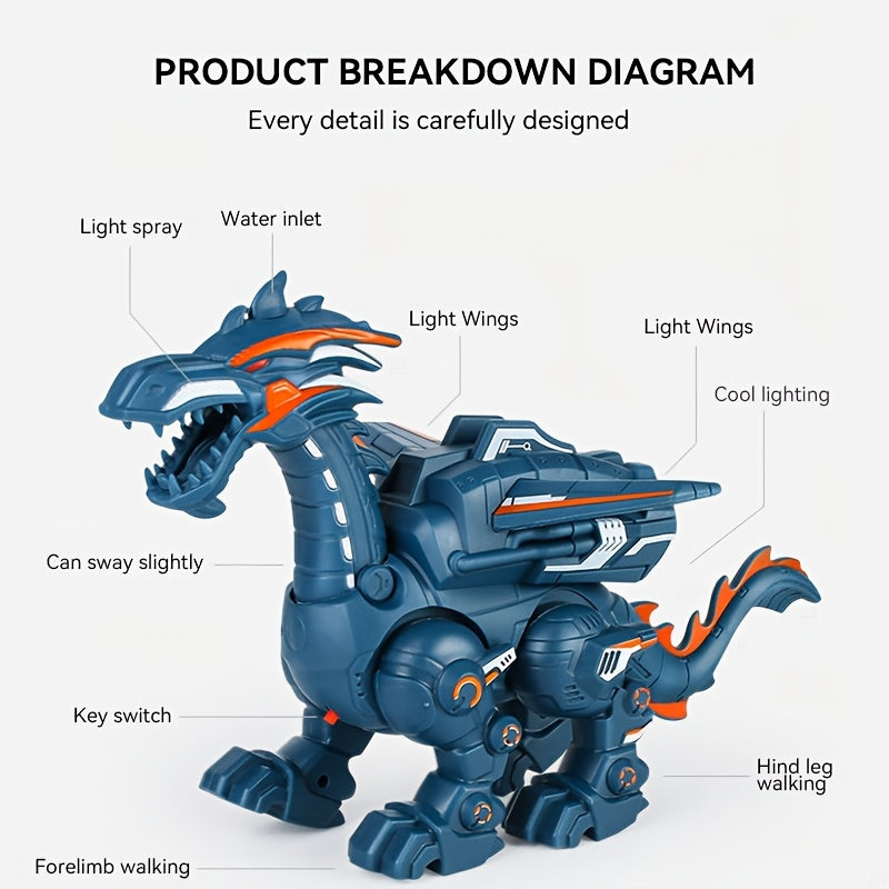 Walking Dinosaur Toy with Lights, Roaring Sound and Flame Effect Play Toy