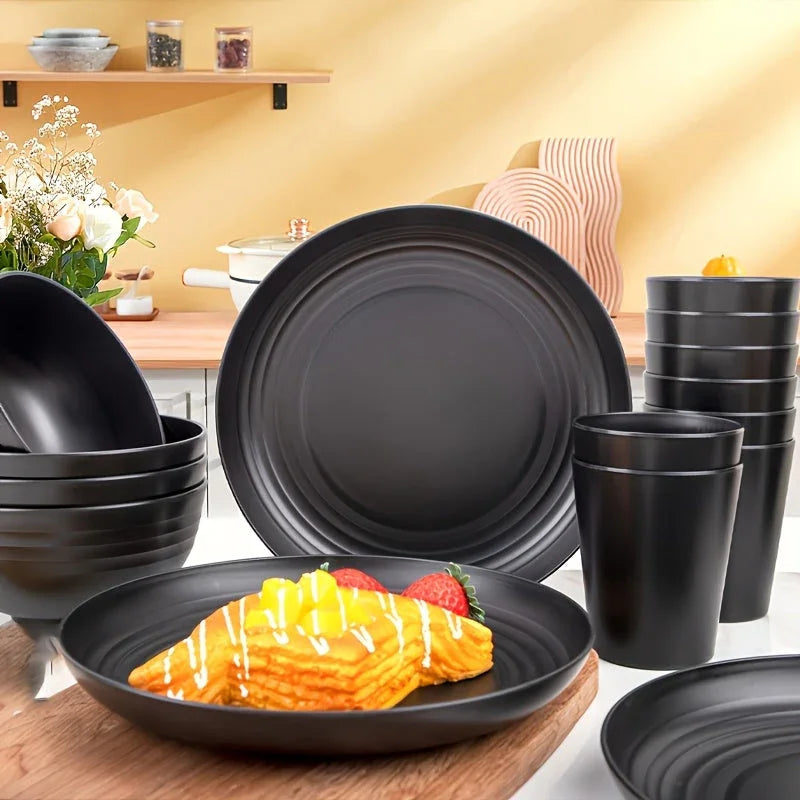 Shatterproof Tableware Set for Camping & Home (16pcs)