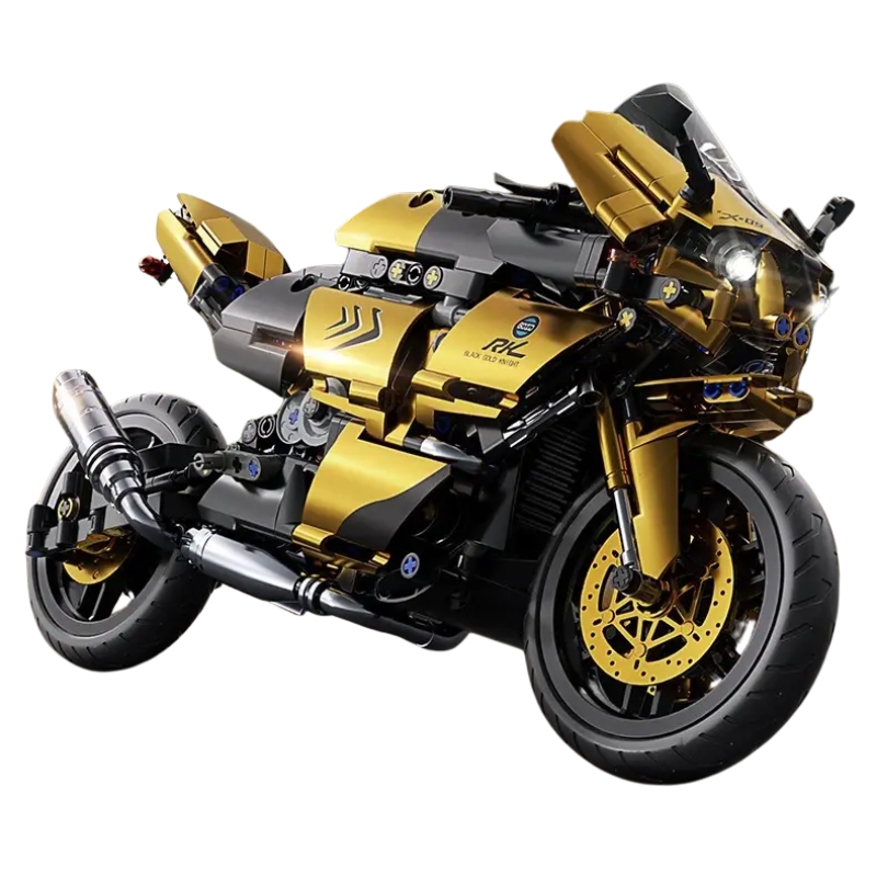1:10 Scale Mechanical Motorcycle Building Block Kit, Ages 14 Plus, ABS