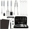 17-Piece Stainless Steel BBQ Grill Accessories Set with Mats and Brush