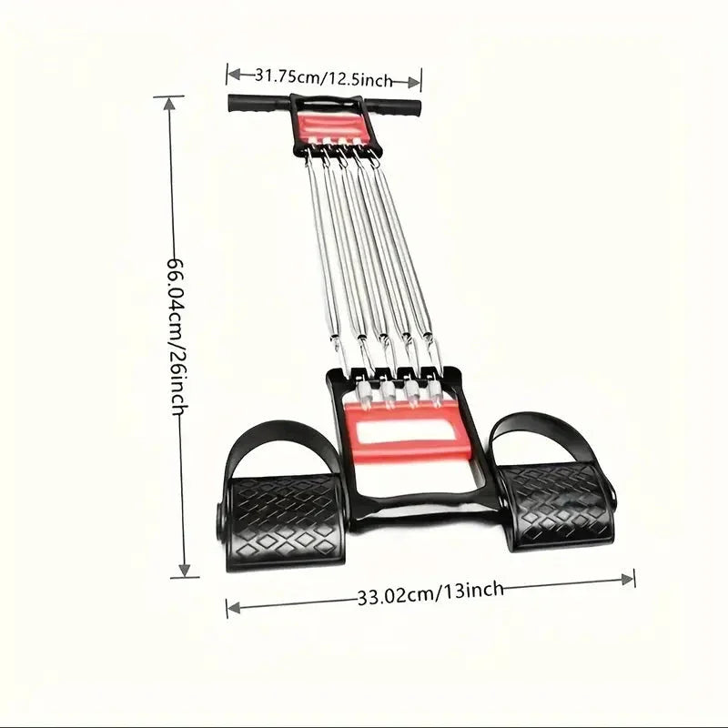 1Pc Multifunctional Spring Pedal Puller Fitness Tensioner(Black)
