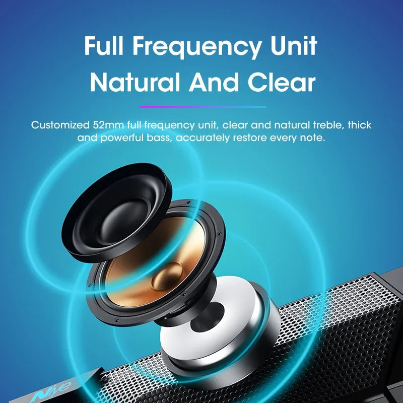 Computer Bluetooth RGB Light Speaker in Black, 4D Stereo Sound, USB Set
