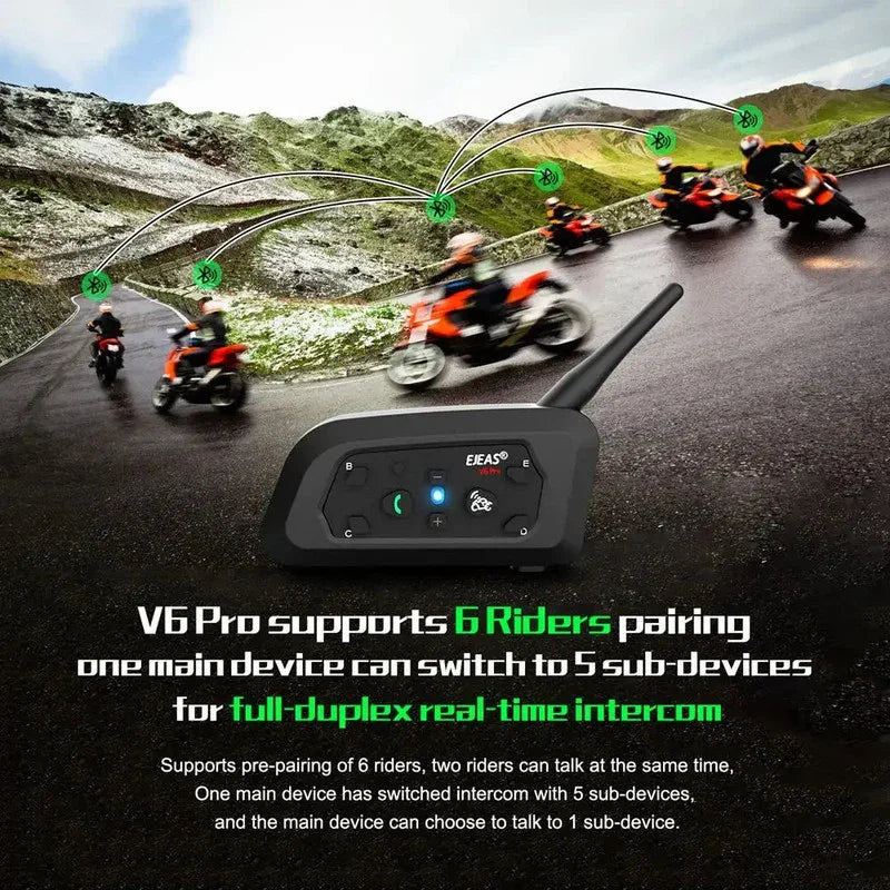 1200M Bluetooth Motorcycle Helmet Intercom Headset