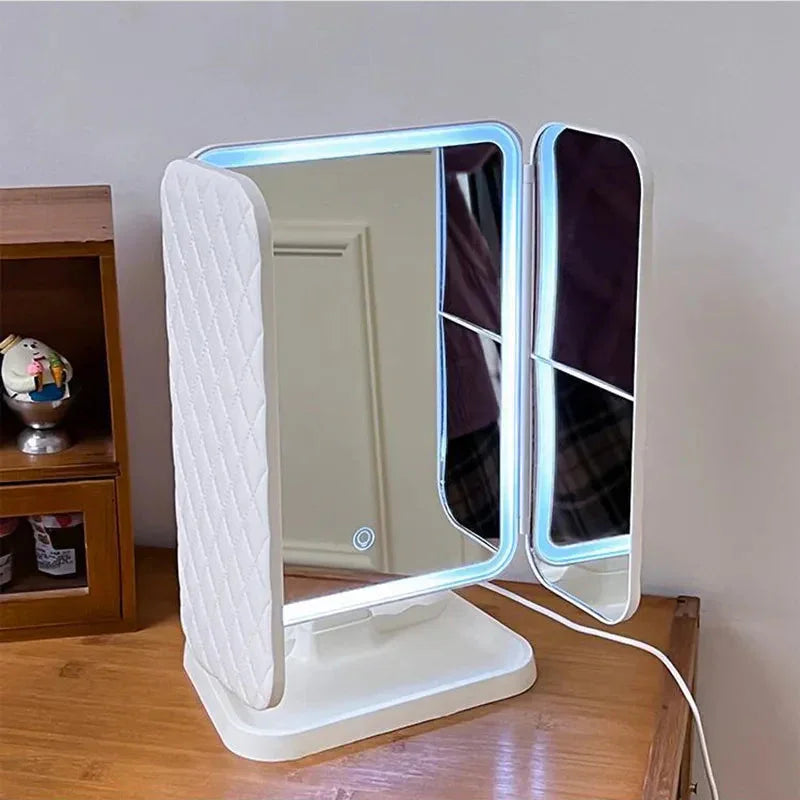 Trifold LED Makeup Mirror Beauty Lights