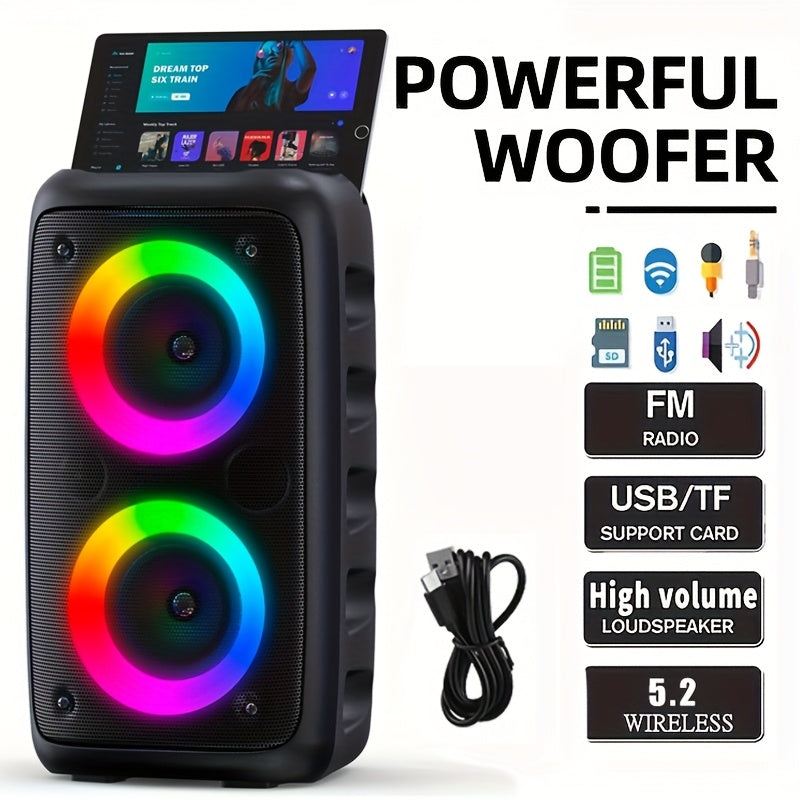 Large Wireless Bluetooth Speaker with Deep Bass and TWS Pairing, 15hrs