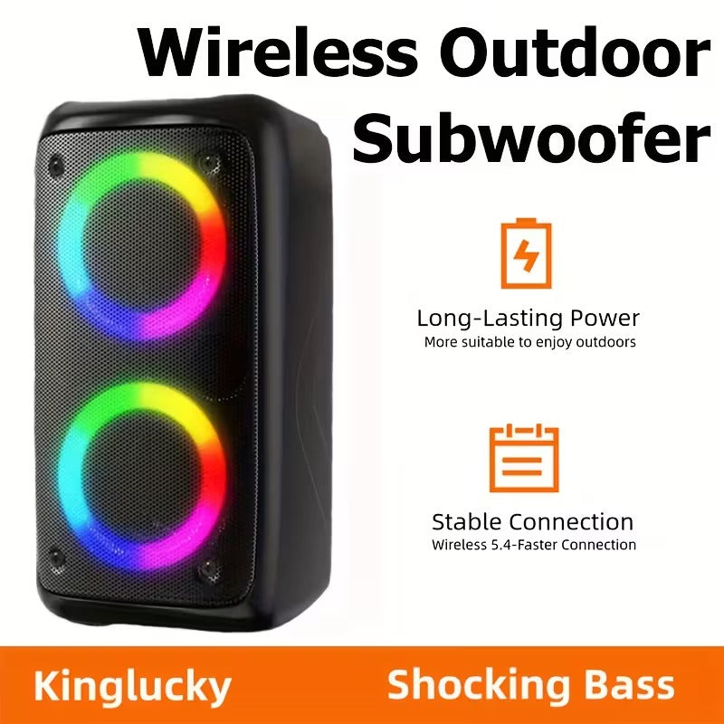 Large Wireless Bluetooth Speaker with Deep Bass and TWS Pairing, 15hrs