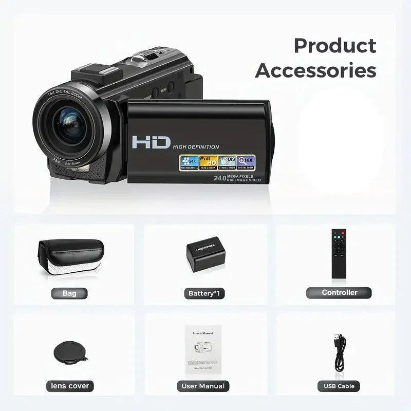 1080P 24MP Digital Camera with 3.0
