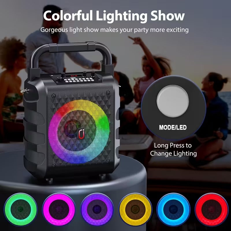 20W Portable Karaoke Speaker with Dual Wireless Mics, ABS, Type-C Charge