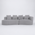 Arco 3 Seater Compressed Sofa Ribbed Fabric 30D Foam Light Grey
