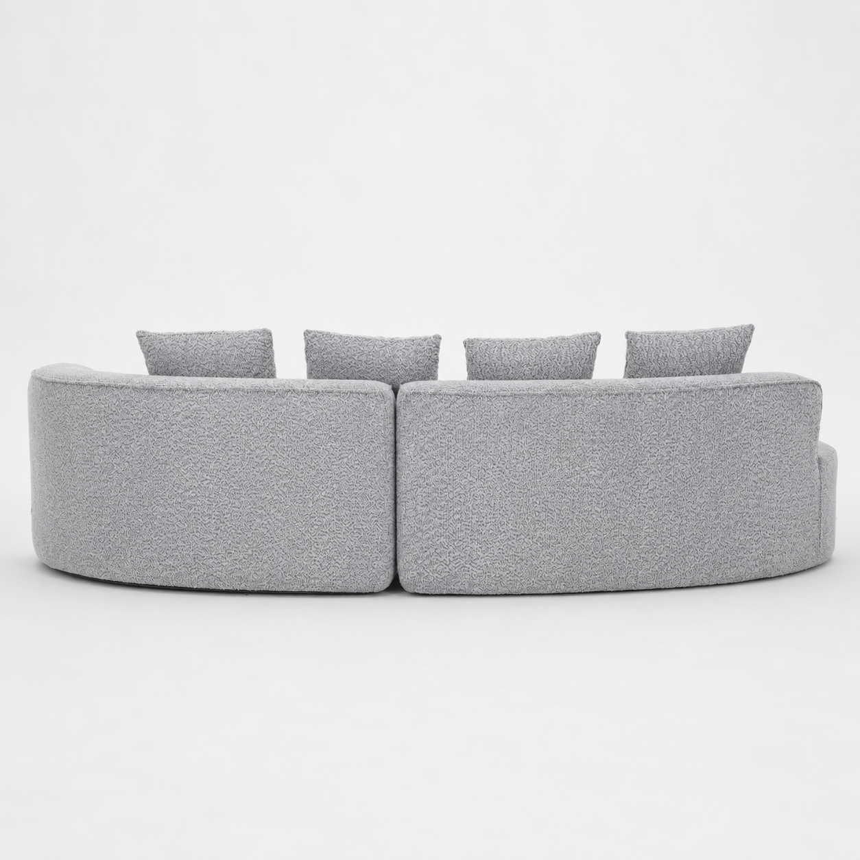 Arco 3 Seater Compressed Sofa Ribbed Fabric 30D Foam Light Grey