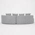 Arco 3 Seater Compressed Sofa Ribbed Fabric 30D Foam Light Grey
