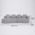 Arco 3 Seater Compressed Sofa Ribbed Fabric 30D Foam Light Grey