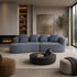Arco 3 Seater Compressed Sofa Ribbed Fabric 30D Foam Dark Grey