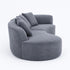 Arco 3 Seater Compressed Sofa Ribbed Fabric 30D Foam Dark Grey