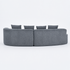 Arco 3 Seater Compressed Sofa Ribbed Fabric 30D Foam Dark Grey