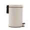 5L Round Lidded Trash Can Foot Pedal Garbage Bin for Kitchen Bathroom Hotel-White