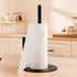 Iron Double Pole Paper Towel Holder for Kitchen Countertop Cling Film Storage Rack-Black