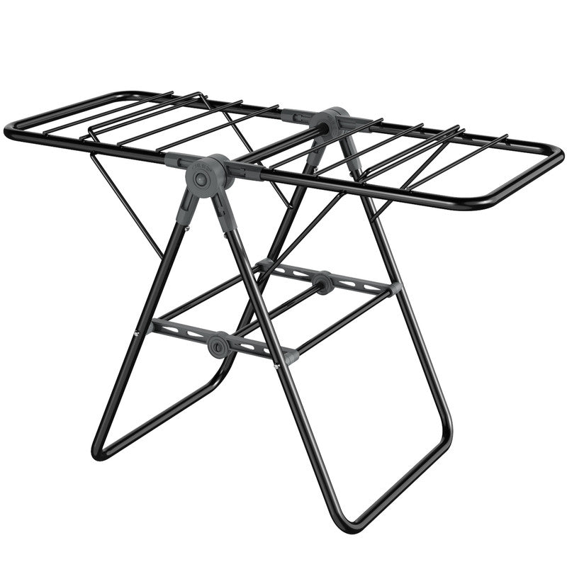 2-Tier Foldable Clothes Drying Rack  for Balcony Bay Window-White