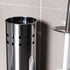 Stainless Steel Toilet Brush With Base and Long-Handled Brush for Bathroom Toilet Cleaning-Silver