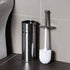 Stainless Steel Toilet Brush With Base and Long-Handled Brush for Bathroom Toilet Cleaning-Silver
