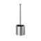 Long-Handled Toilet Brush With Glass Inner Liner For Bathroom Toilet Cleaning-Silver