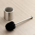 Long-Handled Toilet Brush With Glass Inner Liner For Bathroom Toilet Cleaning-Silver