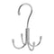 Stainless Steel Storage Hanger With 4 Hooks For Bras Ties Bag and Belts-Silver