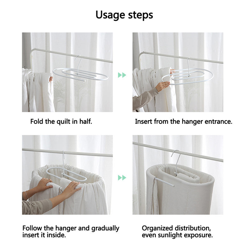 Elliptical Spiral Drying Rack for Quilt -White