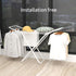 Double Wing Floor Folding Drying Rack For Clothes Quilt Towel-White
