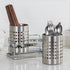 Stainless Steel Double-Tube Cutlery Basket With Storage Rack for Household Kitchen-Silver