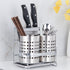 Stainless Steel Kitchen Tableware Storage Rack, With Knife Rack,Spoon And Chopstick Rack-Silver