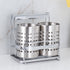 Stainless Steel Kitchen Tableware Storage Rack, With Knife Rack,Spoon And Chopstick Rack-Silver