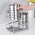Stainless Steel Kitchen Tableware Storage Rack, With Knife Rack,Spoon And Chopstick Rack-Silver