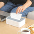 Desktop Tissue Box Height-Adjustable Storage Box for Home Living Room And Dining Room-White