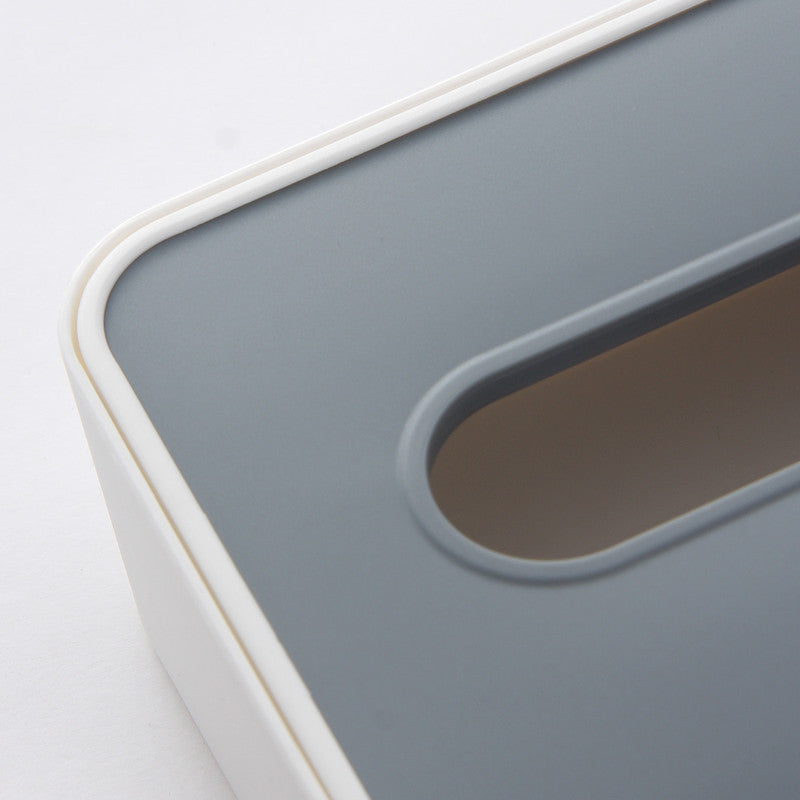 Desktop Tissue Box Height-Adjustable Storage Box for Home Living Room And Dining Room-White