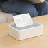 Desktop Tissue Box Height-Adjustable Storage Box for Home Living Room And Dining Room-White