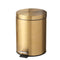 5L Stainless Steel Round Trash Can With Lid And Foot Pedal for Household Kitchen Hotel-Champagne Gold