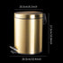 5L Stainless Steel Round Trash Can With Lid And Foot Pedal for Household Kitchen Hotel-Champagne Gold
