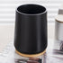Plastic Toothbrush Cup with Bamboo Base Household Bathroom Essential-Black