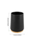 Plastic Toothbrush Cup with Bamboo Base Household Bathroom Essential-Black