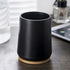 Plastic Toothbrush Cup with Bamboo Base Household Bathroom Essential-Black